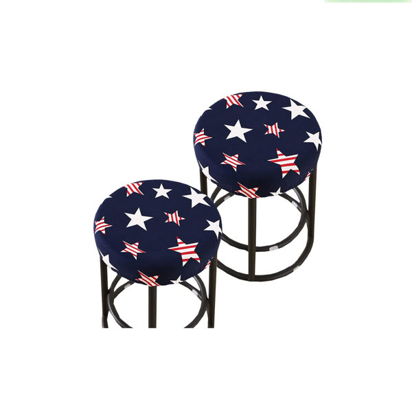 LScience 2 Pack Stretch Round Bar Stool Covers Washable Bar Stool Seat